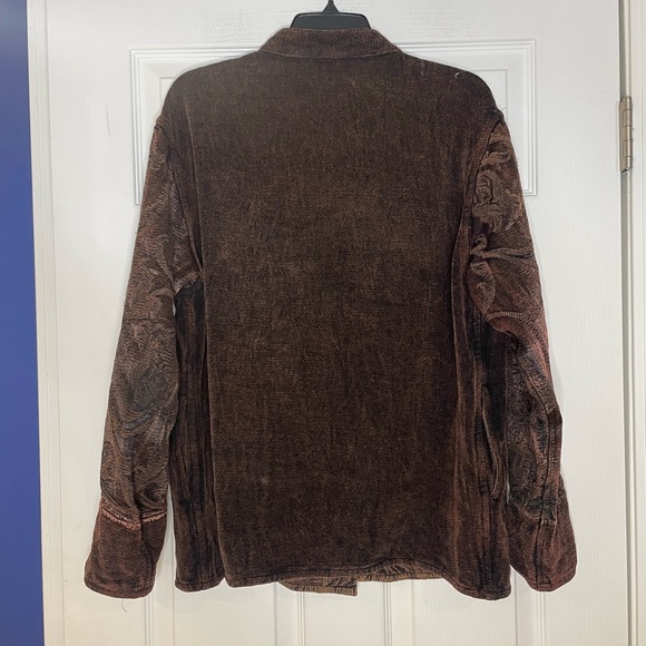 Flashback vintage brown embroidered, crocheted, beaded tapestry jacket - Large - Picture 2 of 3